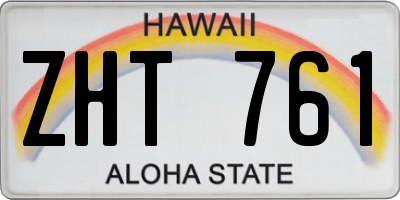HI license plate ZHT761