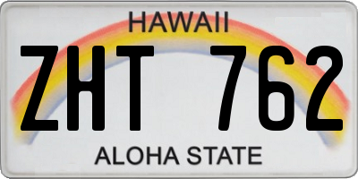 HI license plate ZHT762