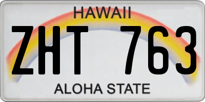 HI license plate ZHT763