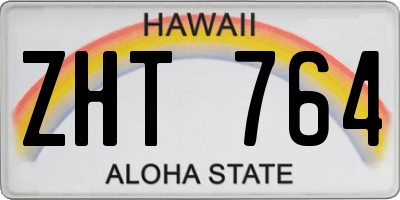 HI license plate ZHT764