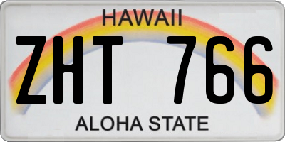 HI license plate ZHT766