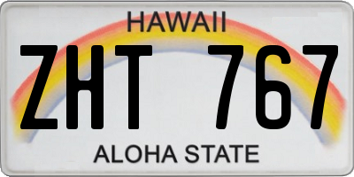 HI license plate ZHT767
