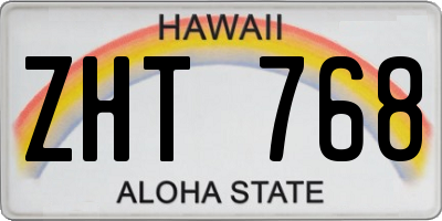 HI license plate ZHT768