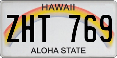 HI license plate ZHT769