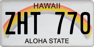 HI license plate ZHT770