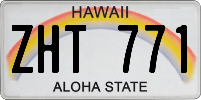 HI license plate ZHT771