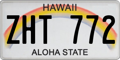 HI license plate ZHT772