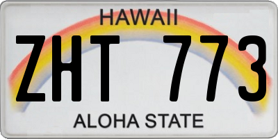 HI license plate ZHT773