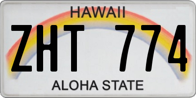 HI license plate ZHT774