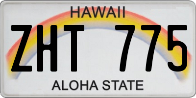 HI license plate ZHT775
