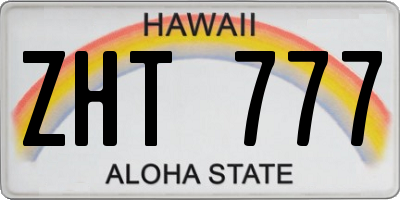 HI license plate ZHT777