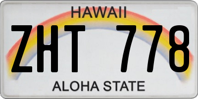 HI license plate ZHT778