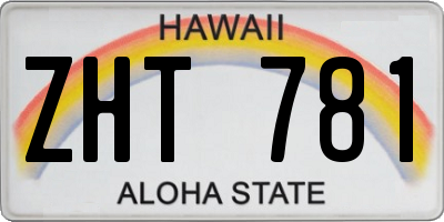 HI license plate ZHT781