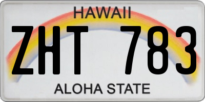 HI license plate ZHT783