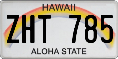 HI license plate ZHT785