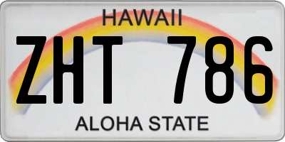 HI license plate ZHT786