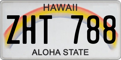 HI license plate ZHT788
