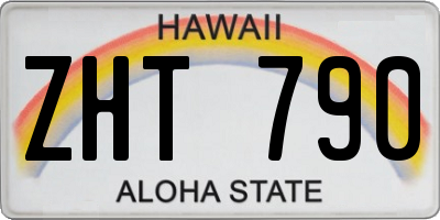HI license plate ZHT790