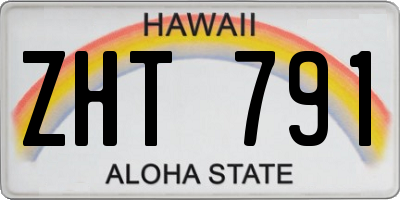 HI license plate ZHT791