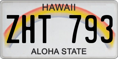 HI license plate ZHT793