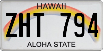 HI license plate ZHT794