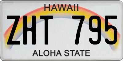 HI license plate ZHT795