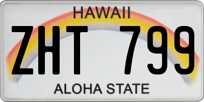HI license plate ZHT799