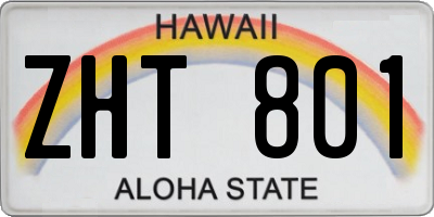 HI license plate ZHT801