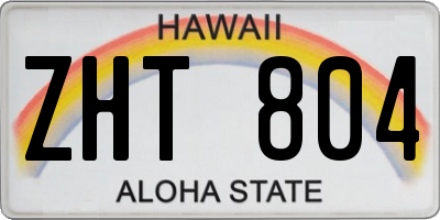 HI license plate ZHT804
