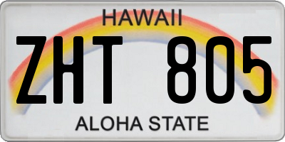 HI license plate ZHT805