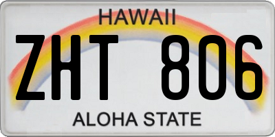 HI license plate ZHT806