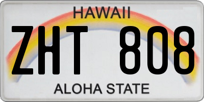HI license plate ZHT808
