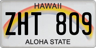 HI license plate ZHT809