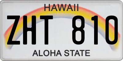 HI license plate ZHT810