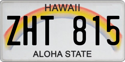 HI license plate ZHT815