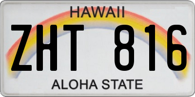 HI license plate ZHT816