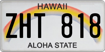 HI license plate ZHT818