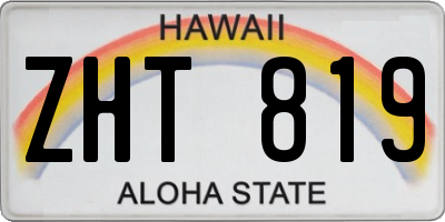 HI license plate ZHT819