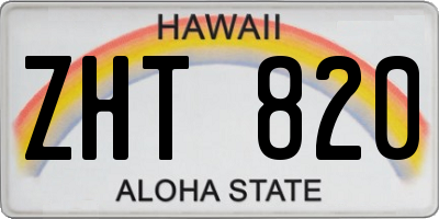 HI license plate ZHT820