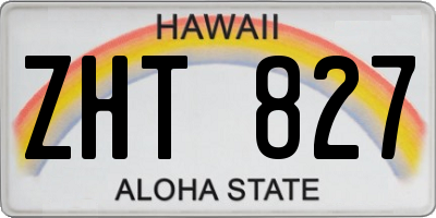 HI license plate ZHT827