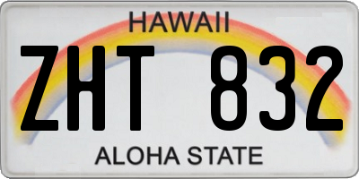 HI license plate ZHT832