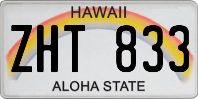 HI license plate ZHT833