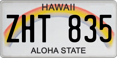 HI license plate ZHT835