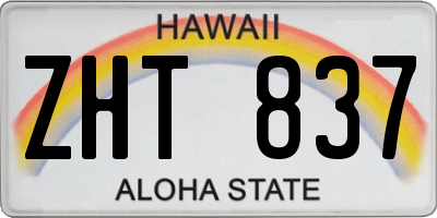 HI license plate ZHT837