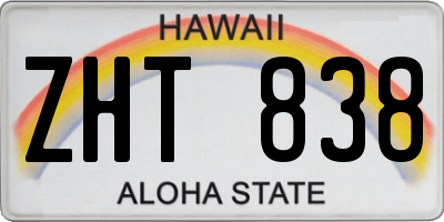 HI license plate ZHT838