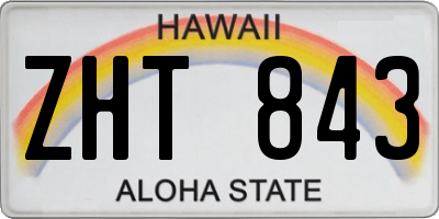 HI license plate ZHT843