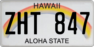 HI license plate ZHT847