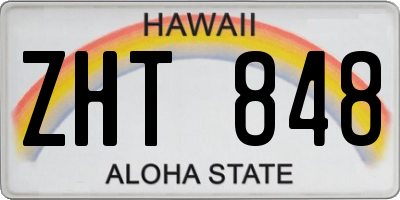 HI license plate ZHT848