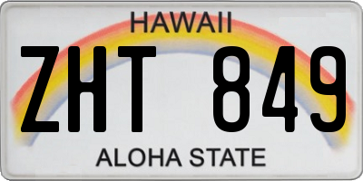 HI license plate ZHT849