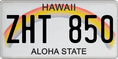 HI license plate ZHT850